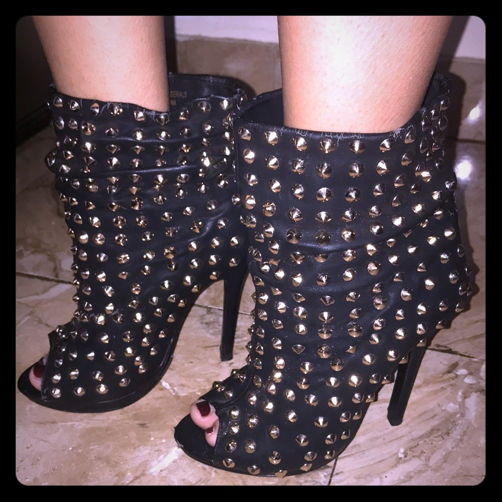 Studded 4inch heels with a peep toe